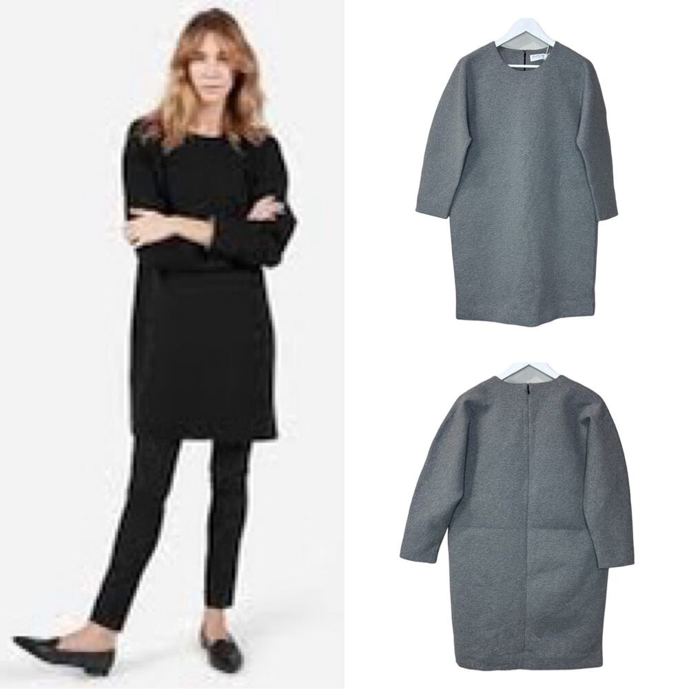 Everlane Scuba Heavyweight Round Neck Dress Gray Cotton Women's XS NWT